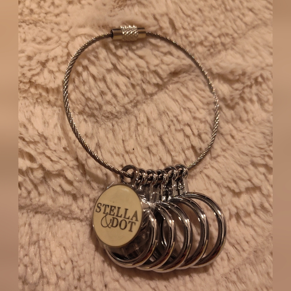 Stella & Dot Silver Key Ring Bracelet